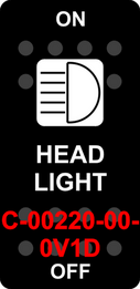 "HEAD LIGHT"  Black Switch Cap single White Lens  ON-OFF