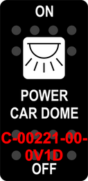 "POWER CAR DOME"  Black Switch Cap single White Lens  ON-OFF