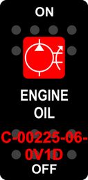"ENGINE OIL ON OFF" Black Switch Cap signle White Lens  ON-OFF
