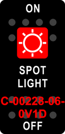 "SPOT LIGHT" Black Switch Cap single Red Lens ON-OFF