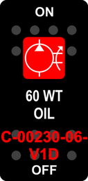"60WT OIL" Black Switch Cap single Red Lens ON-OFF