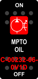 "MPTO OIL" Black Switch Cap single Red Lens ON-OFF