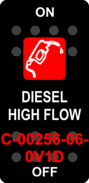 "DIESEL HIGH FLOW"  Black Switch Cap single Red Lens  ON-OFF