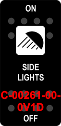 "SIDE LIGHTS"  Black Switch Cap single White Lens  ON-OFF