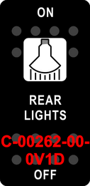"REAR LIGHTS"  Black Switch Cap single White Lens  ON-OFF