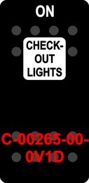 "CHECKOUT LIGHTS"  Black Switch Cap single White Lens ON-OFF