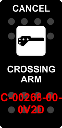 "CROSSING ARM CANCEL"  Black Switch Cap single White Lens