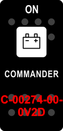 "COMMANDER"  Black Switch Cap single White Lens (ON)-OFF