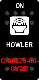 "HOWLER"  Black Switch Cap single White Lens (ON)-OFF