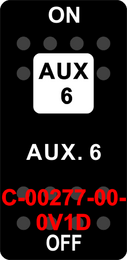 "AUX. 6"  Black Switch Cap single White Lens ON-OFF