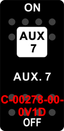 "AUX. 7"  Black Switch Cap single White Lens ON-OFF
