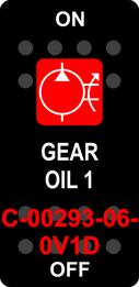 "GEAR OIL 1"  Black Switch Cap single Red Lens ON-OFF
