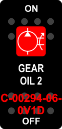 "GEAR OIL 2"  Black Switch Cap single Red Lens ON-OFF