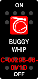 "BUGGY WHIP"  Black Switch Cap single Red Lens ON-OFF