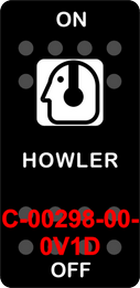 "HOWLER"  Black Switch Cap single White Lens ON-OFF