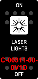 "LASER LIGHTS"  Black Switch Cap single White Lens  ON-OFF