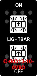 "LIGHTBAR"  Black Switch Cap dual White Lens  ON-OFF-ON