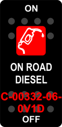 "ON ROAD DIESEL"  Black Switch Cap single Red Lens  ON-OFF