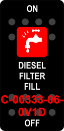 "DIESEL FILTER FILL"  Black Switch Cap single Red Lens  ON-OFF