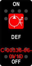 "DEF"  Black Switch Cap single Red Lens ON-OFF