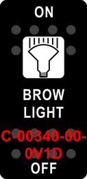 "BROW LIGHT"  Black Switch Cap single White Lens  ON-OFF