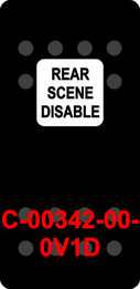"REAR SCENE DISABLE"  Black Switch Cap single White Lens  ON-OFF