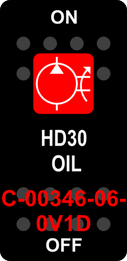 "HD30 OIL"  Black Switch Cap single Red Lens  ON-OFF
