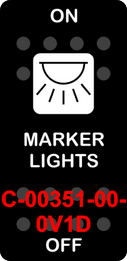 "MARKER LIGHTS"  Black Switch Cap single White Lens  ON-OFF