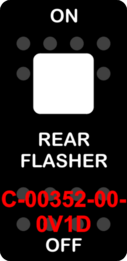 "REAR FLASHER"  Black Switch Cap single White Lens  ON-OFF