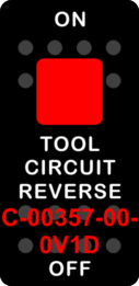 "TOOL CIRCUIT REVERSE"  Black Switch Cap single Red Lens  ON-OFF
