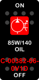 "85W/140 OIL"  Black Switch Cap single Red Lens  ON-OFF