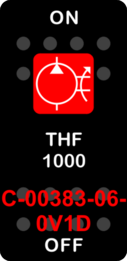 "THF 1000"  Black Switch Cap single Red Lens  ON-OFF