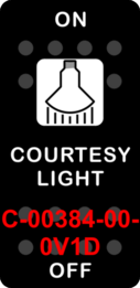 "COURTESY LIGHT"  Black Switch Cap single White Lens  ON-OFF