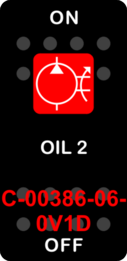 "OIL 2"  Black Switch Cap single Red Lens  ON-OFF