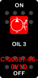 "OIL 3"  Black Switch Cap single Red Lens ON-OFF