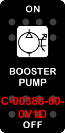 "BOOSTER PUMP"  Black Switch Cap single White Lens  ON-OFF