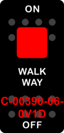 "WALK WAY"  Black Switch Cap single Red Lens  ON-OFF