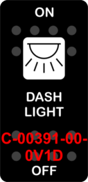 "DASH LIGHT"  Black Switch Cap single White Lens  ON-OFF