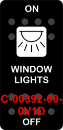 "WINDOW LIGHTS"  Black Switch Cap single White Lens  ON-OFF