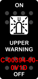 "UPPER WARNING"  Black Switch Cap single White Lens  ON-OFF