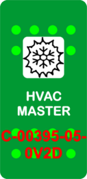 "HVAC MASTER"  Green Switch Cap single White Lens  (ON)-OFF