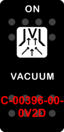 "VACUUM"  Black Switch Cap single White Lens  (ON)-OFF
