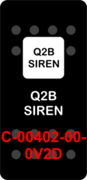 "Q2B SIREN"  Black Switch Cap single White Lens  (ON)-OFF