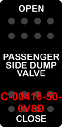 "PASSENGER SIDE DUMP VALVE"  Black Switch Cap (ON)-OFF-(ON)