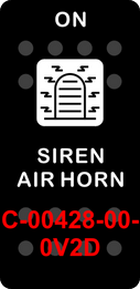 "SIREN AIR HORN"  Black Switch Cap single White Lens  (ON)-OFF