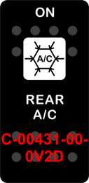 "REAR AC"  Black Switch Cap single White Lens  (ON)-OFF