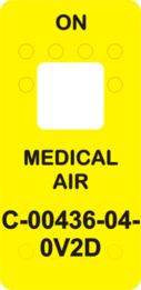 "MEDICAL AIR"  Yellow Switch Cap single White Lens  (ON)-OFF