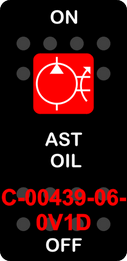 "AST OIL"  Black Switch Cap single Red Lens  ON-OFF