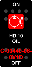 "HD 10 OIL"  Black Switch Cap single Red Lens  ON-OFF