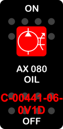 "AX 080 OIL"  Black Switch Cap single Red Lens  ON-OFF